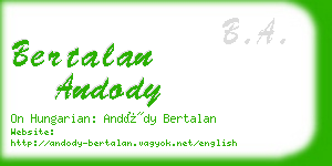 bertalan andody business card